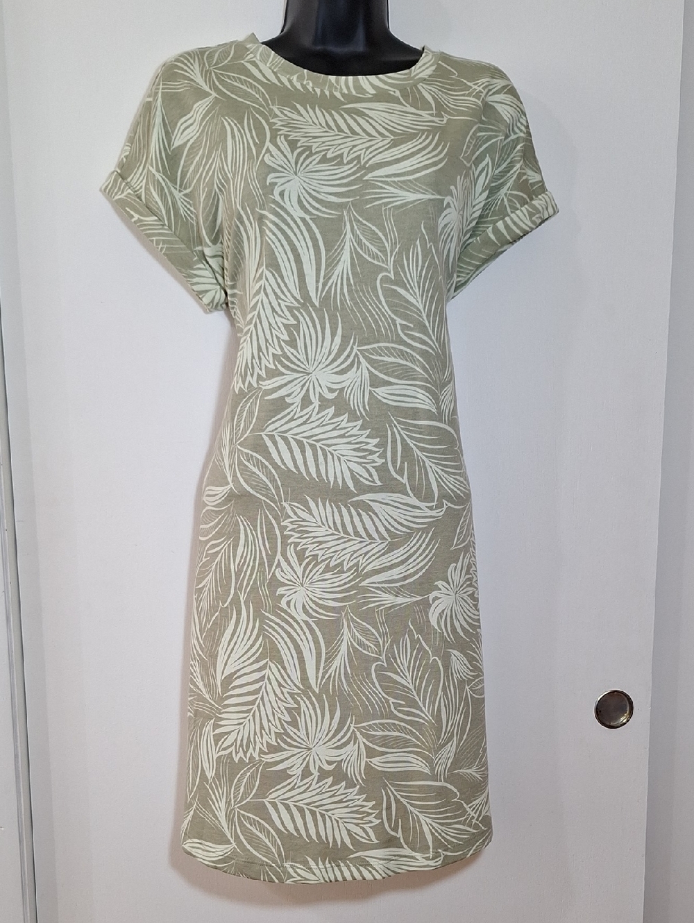 Tropical Short Sleeve Summer Dress Midi Dress With Pockets